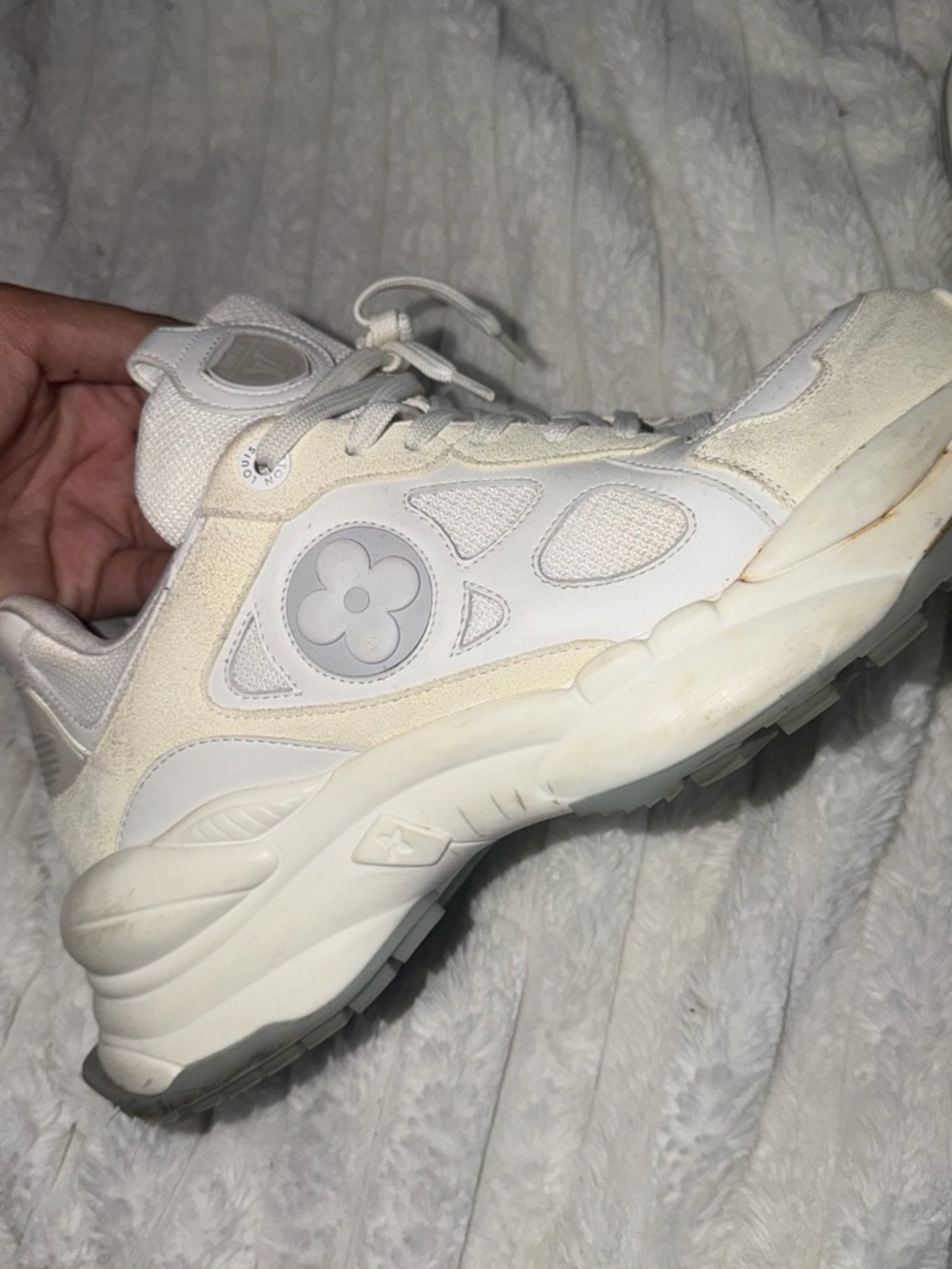 Louis Vuitton Women's Cream and White Chunky Sneaker